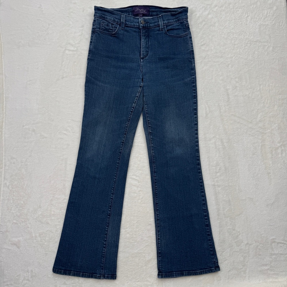 NYDJ Jeans Womens 8 Blue Not Your Daughters Jeans Bootcut Mid Rise Stretch Denim